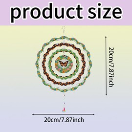 MaiYiYi DIY Butterfly Diamond Art Wind Chimes Kit, Double Sided Butterfly Flower Suncatcher Hanging Diamond Painting Art Wind Chime for Home Garden Patio Backyard Decor (7.87X7.87 in)