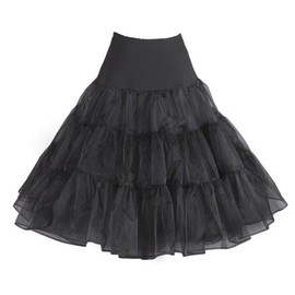 50s Petticoat Tulle Skirt 65 cm Underskirt Rockabilly Fifties 50's Carnival Colour / Size: Black - S/M, black