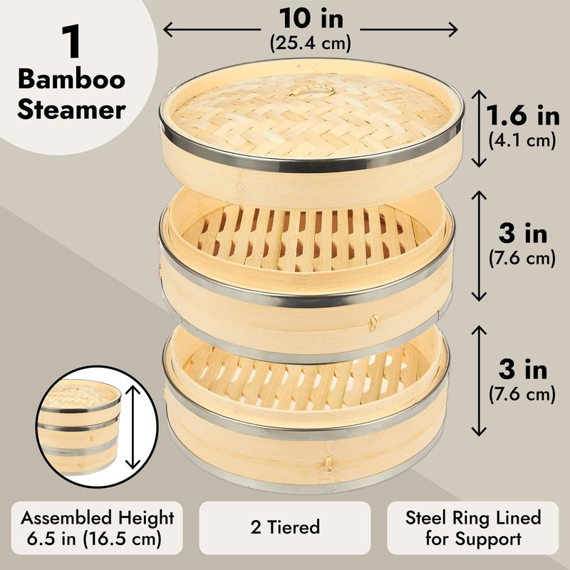 Juvale 2-Tier Steamer Pot Insert with Steel Rings - 10"