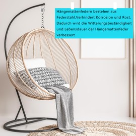 FRTAOOP Pack of 3 Hanging Chair Spring, Tension Spring Hanging Chair, Thickened Swing Spring Double Pack, Spring Cradle 300 kg Load Capacity, Spring for Hanging Chairs for Hanging Porch Swings,