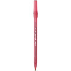 2 Pack of 12 BIC Round Stic Xtra Life Ball Pen, Red Medium Point (1.0 mm)