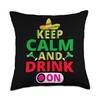Keep Calm And Drink On Throw Pillow