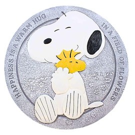 Roman Snoopy Hug Stepping Stone, 12-inch Diameter, Resin, Home, Garden, Outdoor