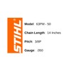 63 PM-50 STIHL 14 Picco Micro -Chainsaw Chain - 50