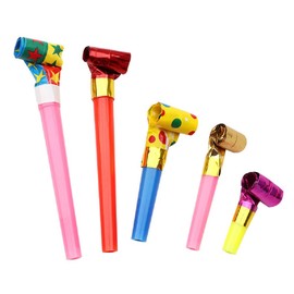 Jewelry Making Supplies 5pcs Party Blower Noise Maker Colorful Blowing Horn Whistle Music Paper Birthday Game Celebrates Blowout Whistle Sports Event