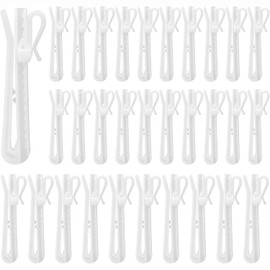 QOOWFEANIG 100pcs Plastic Curtain Hooks 3.35x1.18 Inch Adjustable Curtain Hooks Drapes Pinch Pleat Hooks Curtain Hook Ratchet for Shower Curtain Home Hotel Living Room Door Curtain and Shower Curtain