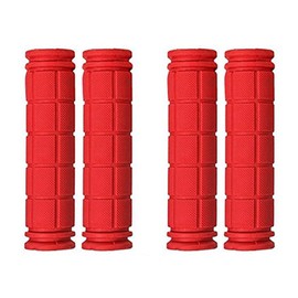 PLATT Bicycle Handlebar Grips Colorful Rubber Mushroom Grips for BMX/MTB/Boys and Girls Kids Bikes(Red,2 Pairs)