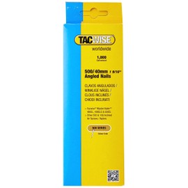 Tacwise 0483 Type 500 (18G) / 40 mm Galvanised Angled Brad Nails for 400ELS, 26° Incline, Pack of 1000