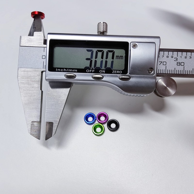 [80PCS] M3 Finishing Countersunk Washers, Anodized Aluminum Alloy, Head Washers