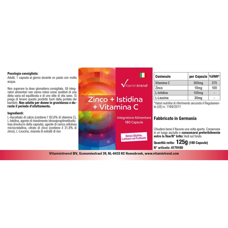 Zinc + Histidine + Vitamin C - High Dose -
