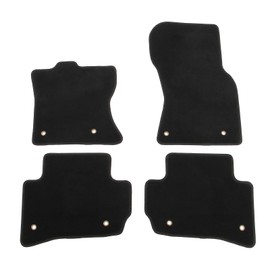 IKON MOTORSPORTS, Nylon Car Floor Mats Compatible with 2018-2025 Land Rover Range Rover Velar / 2017-2025 Jaguar F-Pace, OE Fitment Style Black Driver Passenger Car Carpets, Front Rear 4PCS Full Set