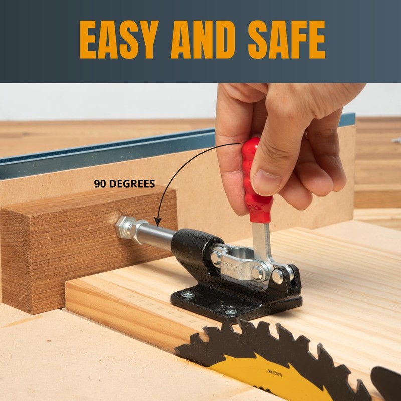 POWERTEC 4PK Push Pull Toggle Clamp, 500lbs Holding Capacity, 305CM