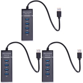 Tofficu 3pcs USB Hub Port Splitter Adapter for Rapid Data Transfer Compact Design Play Compatibility Xp for Home Office Use