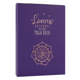 Loveria Yoga Book A5 192 Pages Dotted Ruling Including 2 Bookmarks, Pen Holder, 3 Paper Clips, Flower of Life, High-Quality Paper 120 GSM, 5 mm Dotted, Purple