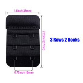 Tamlien Bra Extender 2 Hooks Soft and Comfortable Bra Strap Extension (Bra Extenders 2 Hook, Black/White/Beige)