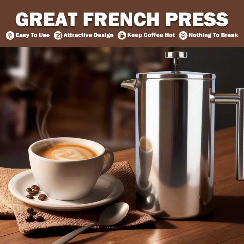 French Press Coffee Maker, Extra Large 61 oz (1.8L)