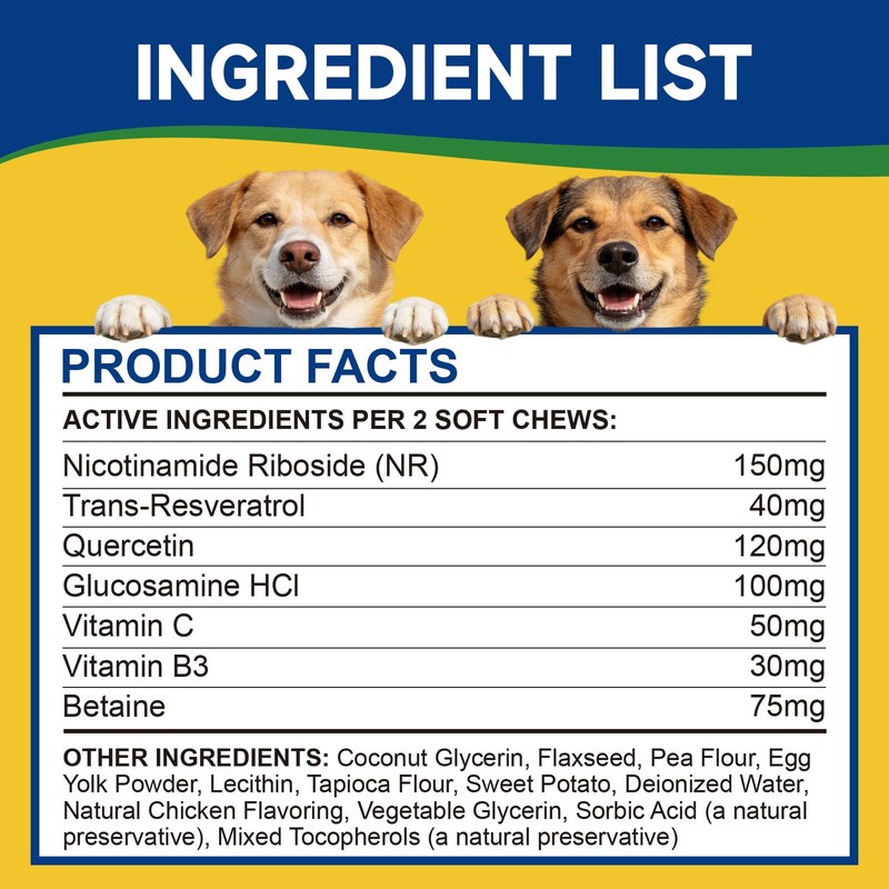 NAD Supplement for Dogs - NAD Soft Chews for Senior