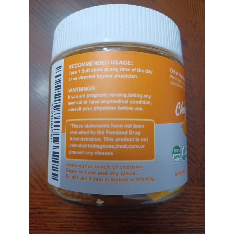 Cherylgum Iron Soft Chew Supplement with Vitamin C Gluten Free