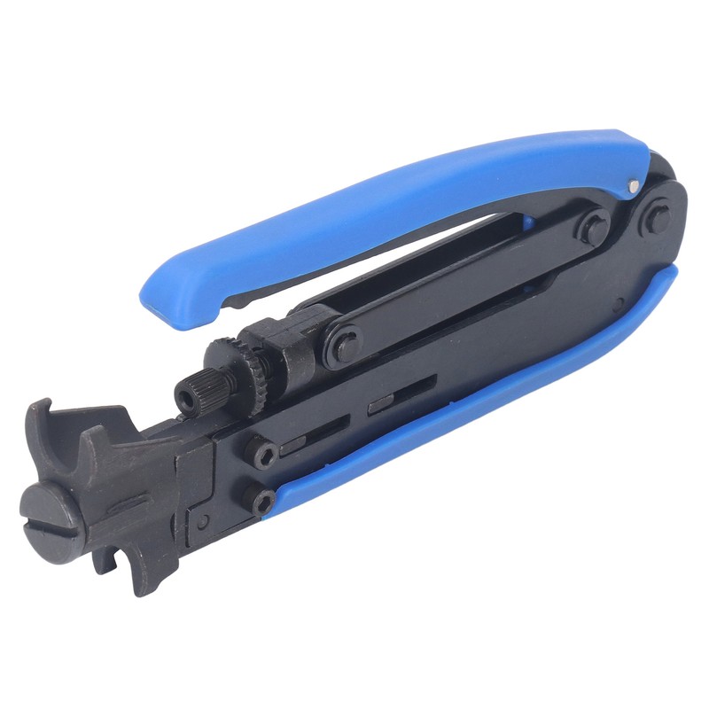 Coax Crimper Tool Kit for Cable Compression with Stripping Tool