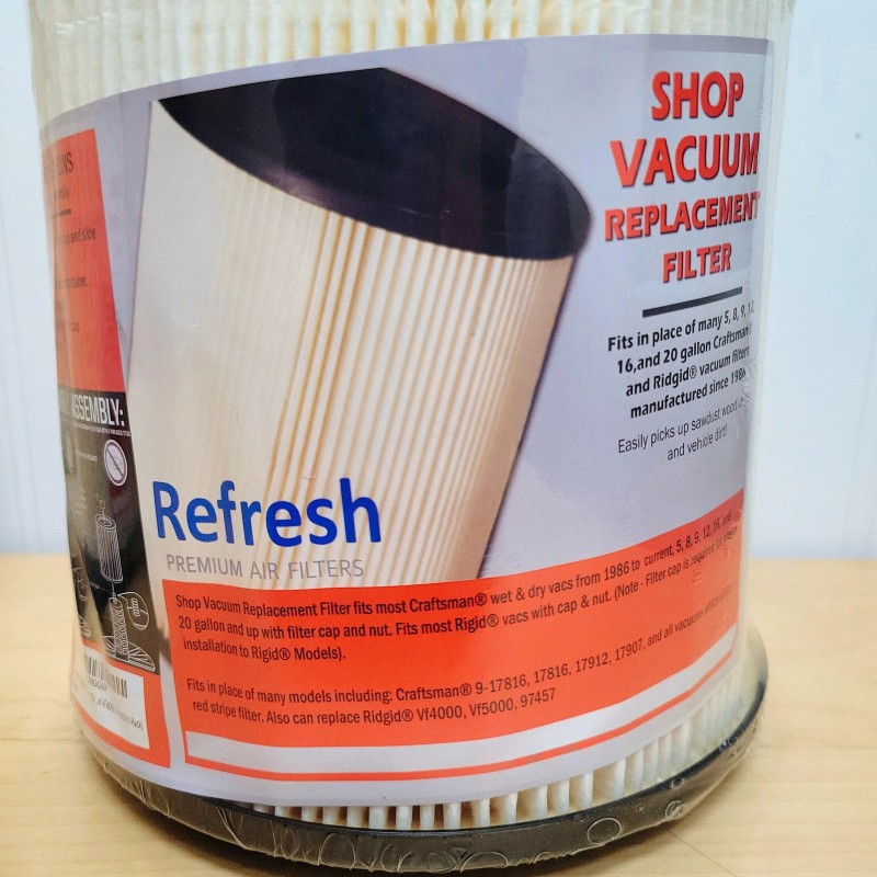 ReFresh Shop Vac 9-17816 Wet Dry Air Filter Rigid &