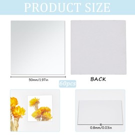 SOFPLATE 1 Box 60Pcs 2 Inch Small Square Mirror Tiles Self Adhesive Acrylic Mirror Wall Stickers Silver Mirrors Mosaic Tiles for Wall Home Kitchen Bedroom Decoration Supplies DIY Craft Project Framing