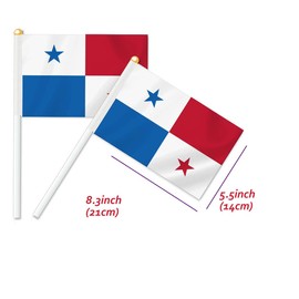 10 PCS Panama Handheld Small Flag, Panamanians Hand held Mini Decor Decoration Banner