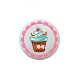 Cute Cupcakes by MCD on 1.5" DECORATIVE Glossy Ceramic Dresser Drawer PULLS Cabinet Cupboard KNOBS (03)