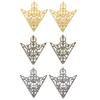 QLUYCKW 3Pairs Retro Hollow Triangle Collar Pin Brooch Set for