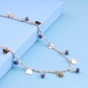 Atentuyi Heart Pendant Anklet Gold Dainty Crystal Ankle Bracelet Bohemian