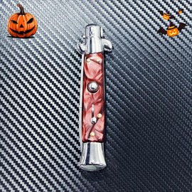 Italy-Style Folding Fruit Knife – Compact Stainless Steel Kitchen Knife with Butterfly Handle Portable for Outdoor, Urban Use & Everyday Carry:_Red