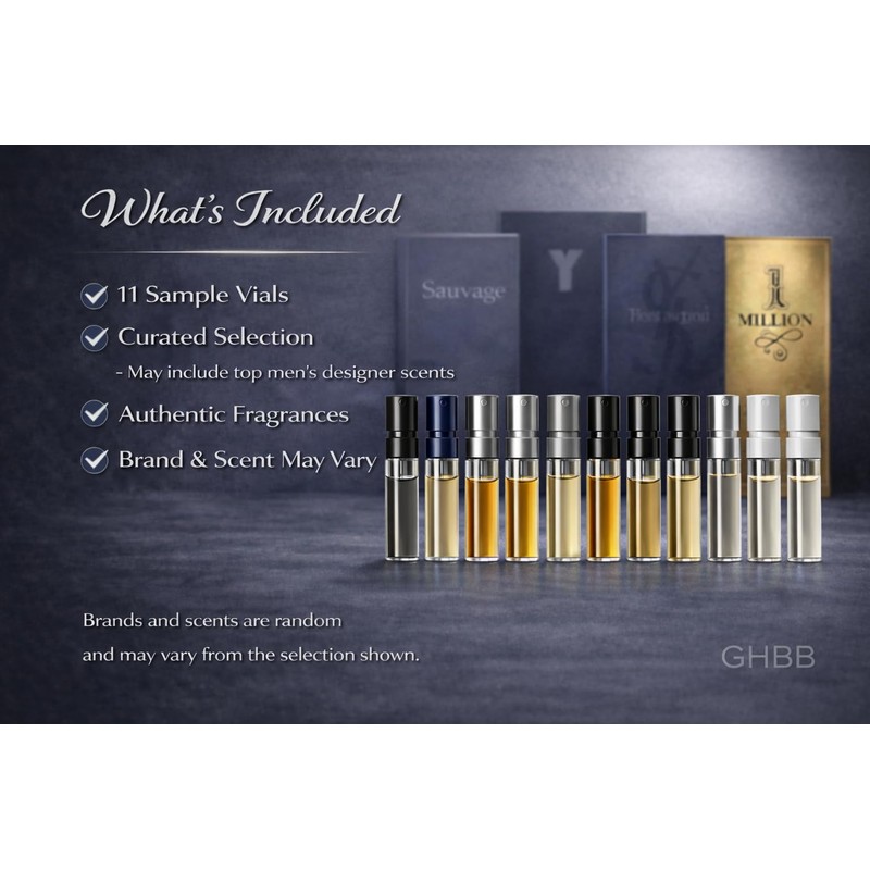 GHBB Cologne 11 Designer Sample Vial For Men Sampler Discovery