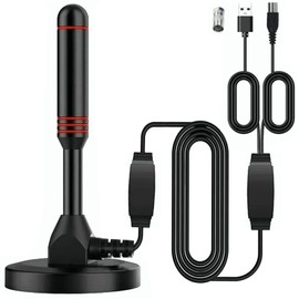 Indoor TV Aerial - 16.4ft 4K 1080P Thin Light Digital TV Antenna, Indoor TV Aerials with Strong UK & Magnetic Base for Home and Travel