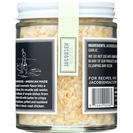Jacobsen Salt Co. Specialty Sea Salt for Fancy Gourmet Cooking, Infused Sea Salt, Garlic Flavored, 5 oz
