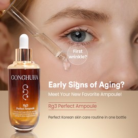 GONGHUHA RG3 Perfect Ampoule Intensive Anti-Aging Skincare with Red Ginseng for Even Skin Tone, Wrinkle Reduction, and Enhanced Elasticity – 45ml