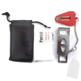 QEEQPF Compatible Portable Door Lock, Travel Lock, Suitable for Family, Travel, Hotel, Rent, Apartment, Dormitory, Use, Provides Extra Protection for Doors and Windows, Red