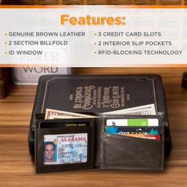 Wallet With God All Things Are Possible Brown Genuine Leather - Matthew 19:26