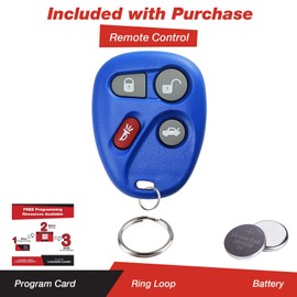 KeylessOption Keyless Entry Remote Control Car Key Fob Replacement for 25695954, 25695955 -Blue