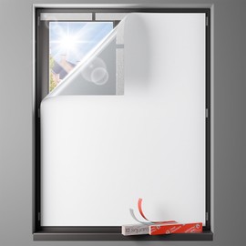 Sumobaby Blackout Curtains for Bedroom 42"x60" Portable No Drill Black Out Window Cover with Upgraded Hook&Loop Tapes,100% Blackout Shades,Thermal Insulated Blinds for Bedroom,Nursery(1 Panel,White)