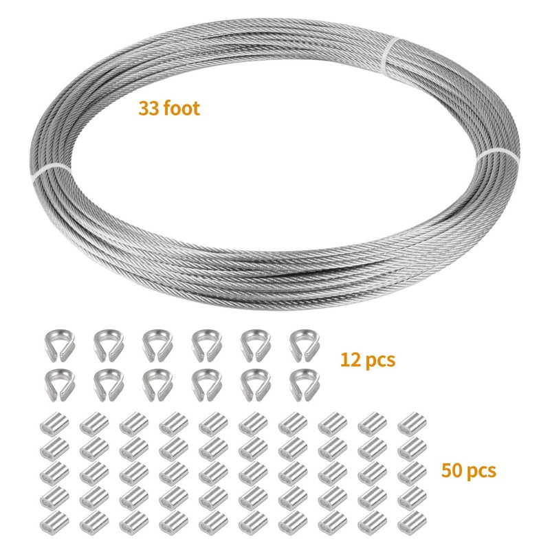 Eowpower 1/16 inch Stainless Steel 304 Aircraft Cable Wire Rope