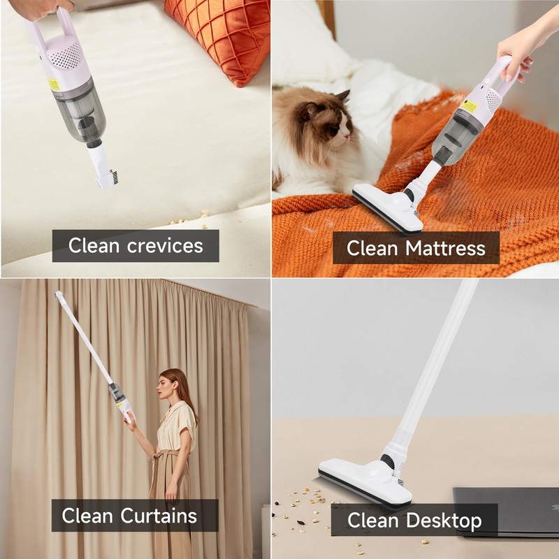 Handheld Vacuum Cleaner,6 in 1 Corded Stick Vacuum Cleaner(White) |