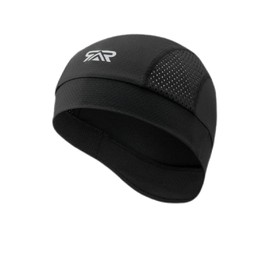 Xiabing Athletic Skull Cap Beanie with Mesh Ventilation, Moisture Wicking Running Hat, 2-Pack (US, Alpha, Medium, Large, Black+White)