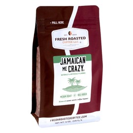 Fresh Roasted Coffee, Jamaican Me Crazy Flavored Coffee, 12 oz, Medium Roast, Kosher, Ground