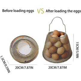 JIYUJIAHUA Egg Basket, Collapsible Mini Storage - Can Easily Load Eggs for Carrying and Collecting Eggs, Easy Washing, and Fast-drying, Country Primitive Farmhouse Style, DANLAN-001