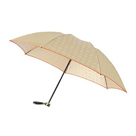 LANVIN on Bleu Moonbat Folding Umbrella, Rain Umbrella, 21.7 inches (55 cm), Women's, Jacquard 10913 Beige, beige