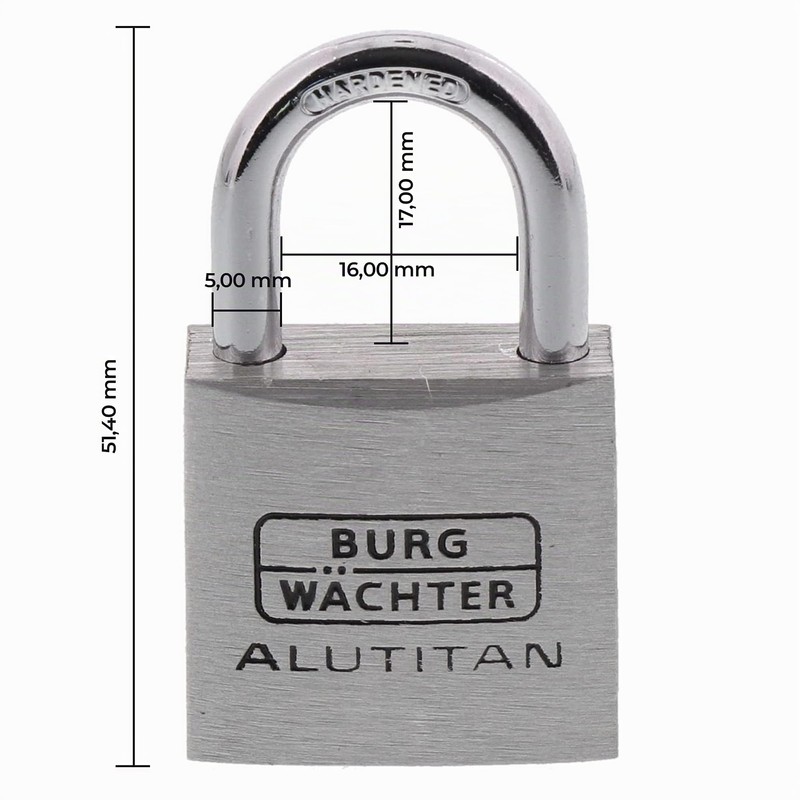 Burg-Wächter padlock, set of 2, 5 mm thickness, 4 keys,