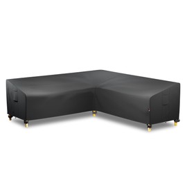 iBirdie Outdoor Sectional Cover fit 112" x 112", 111" x 110", 109" x 108" L-Shaped Patio Sofa, Waterproof Weatherproof 600D Heavy Duty Garden Furniture Cover for Outside L Shape Couch
