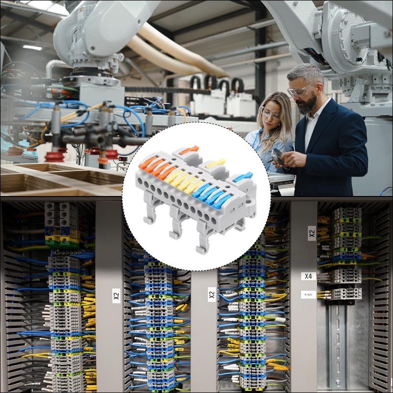 sourcing map 6pcs Din Rail Press Quick Terminal Blocks DIY