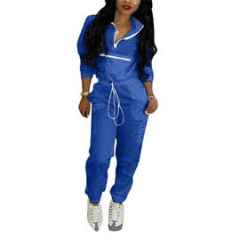 EOSIEDUR - Conjunto de 2 piezas para mujer, ligero, cortavientos, chamarra, pantalones cortos, 4azul, S