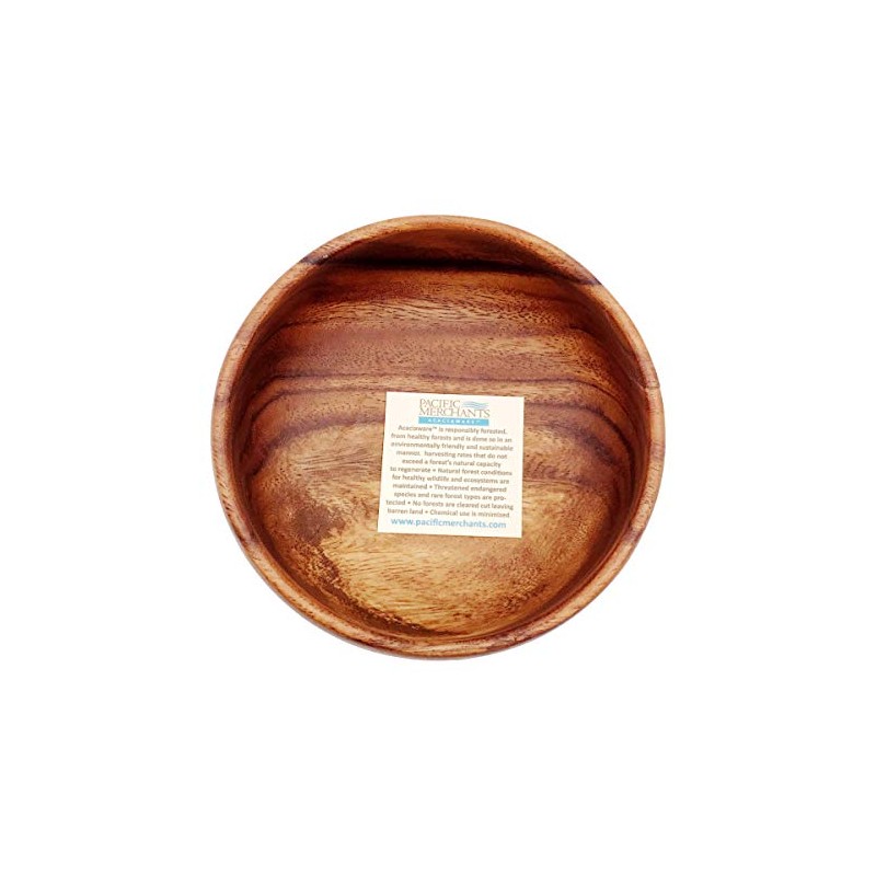 Pacific Merchants Acaciaware 6 x 3 Inch Round Calabash Bowl
