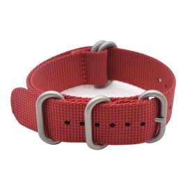 ArtStyle Watch Band with 1.5mm Thickness Quality Nylon Strap and Heavy Duty Brushed Buckle (Red, 18mm)